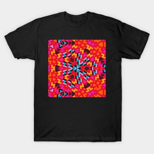 Kaleidoscope of Colorful Retro ZigZag Pattern T-Shirt